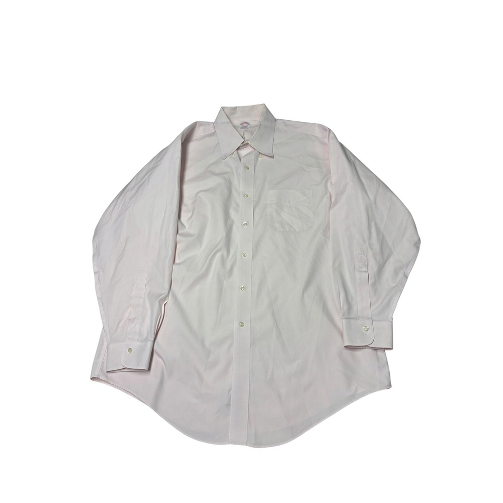 Brooks Brothers Mens 16.5 33 Pink Non-Iron Cotton Traditional Fit Dress Shirt